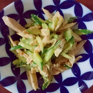 サラダチキンと胡瓜の棒々鶏